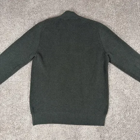 Marine Layer Sweater Mens L Green 1/4 Zip Pullover Re Spun Organic Cotton - Picture 10 of 11